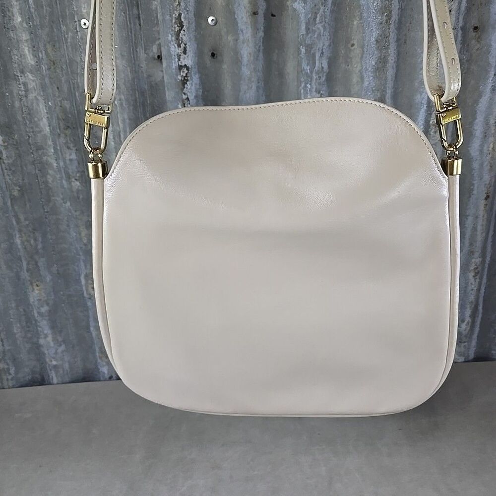 Ted Baker London Sheep Leather Crossbody Bag Bone White Soft Magnetic Close